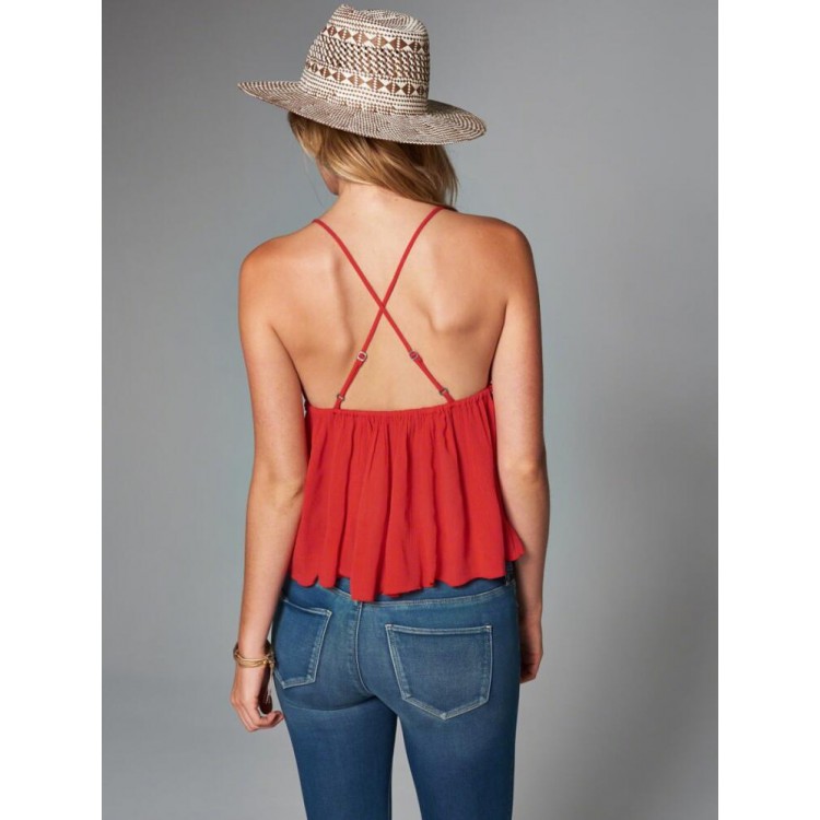 TE6422YZS Top sexy senza schienale con scollo a V e tracolla regolabile in stile europeo-7