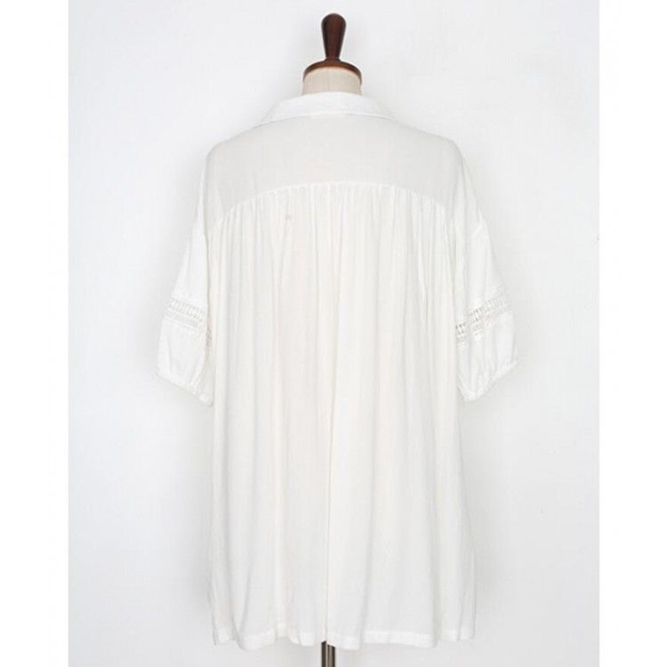 TE6439YZS Abito premaman con maniche a pipistrello e allacciatura in pizzo scollato-8