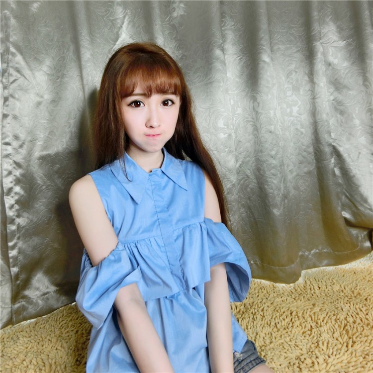 TE648YRYY Top per bambole in stile preppy con spalle scoperte e cimosa filante in foglia di loto-2