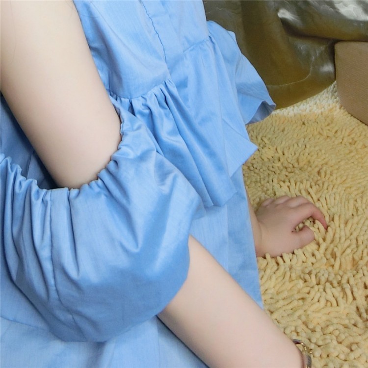 TE648YRYY Top per bambole in stile preppy con spalle scoperte e cimosa filante in foglia di loto-6