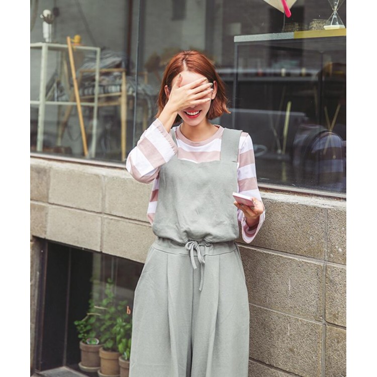 TE6514YZS Tuta in velluto a coste con reggicalze e gamba ampia a vita sottile-1