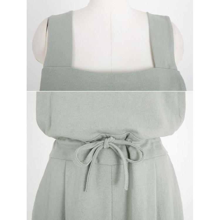 TE6514YZS Tuta in velluto a coste con reggicalze e gamba ampia a vita sottile-8