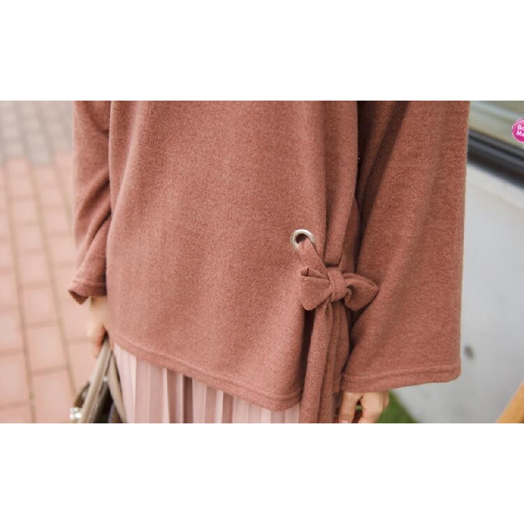 TE6523YZS Camicia con maniche a pipistrello e allacciatura in vita-2