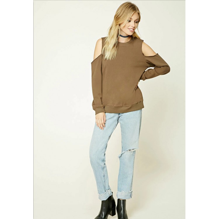 TE6542YZS Nuovo pile pullover casual stile joker con spalle scoperte-2