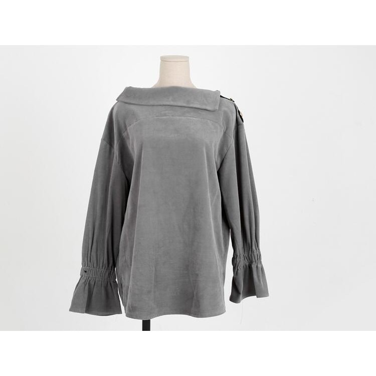 TE6566YZS Top con scollo a barchetta e maniche a tromba in lana con fiocchi di neve-2