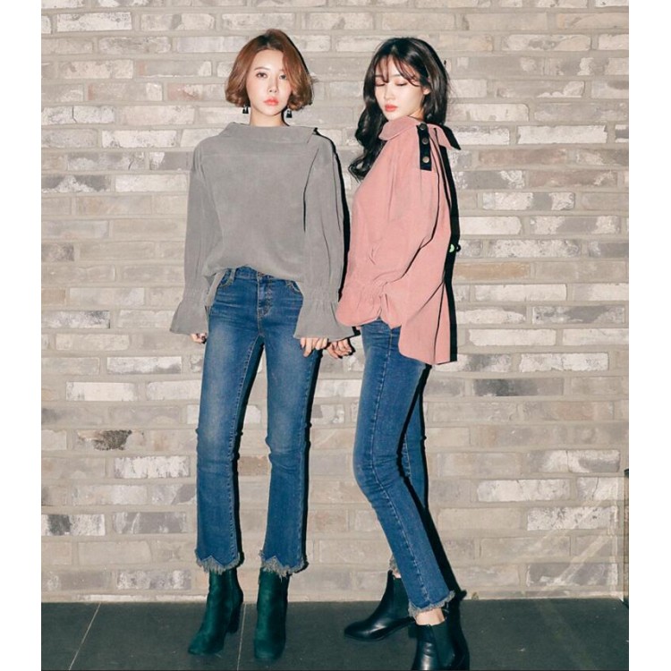 TE6566YZS Top con scollo a barchetta e maniche a tromba in lana con fiocchi di neve-4