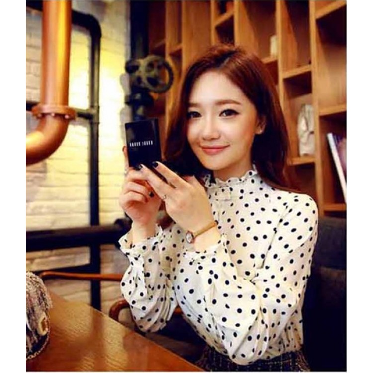 TE6618JZFS Camicia in chiffon a maniche lunghe a pois, nuovo stile primaverile-2