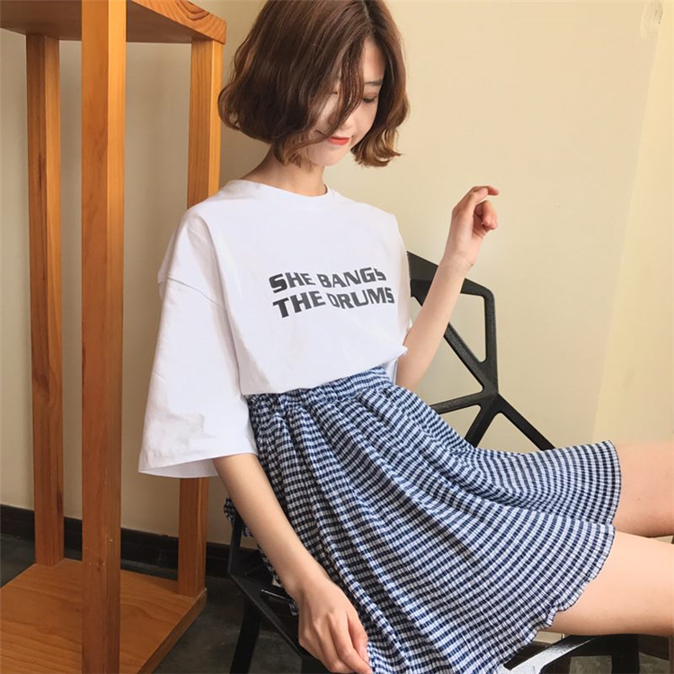 TE6625SEEME Gonna bouffant sottile a traliccio in vita impero-6