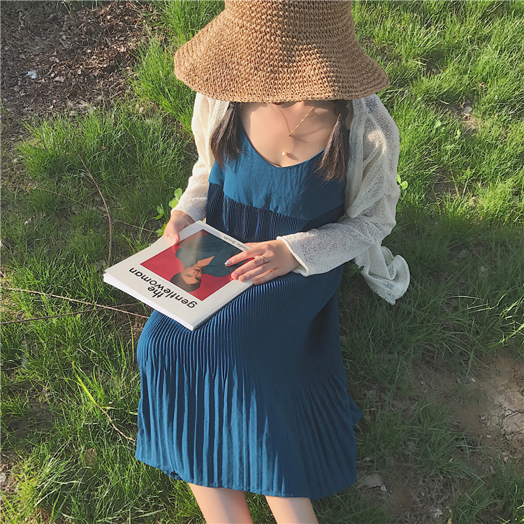 TE6665SEEME Abito lungo con reggicalze a pieghe-2