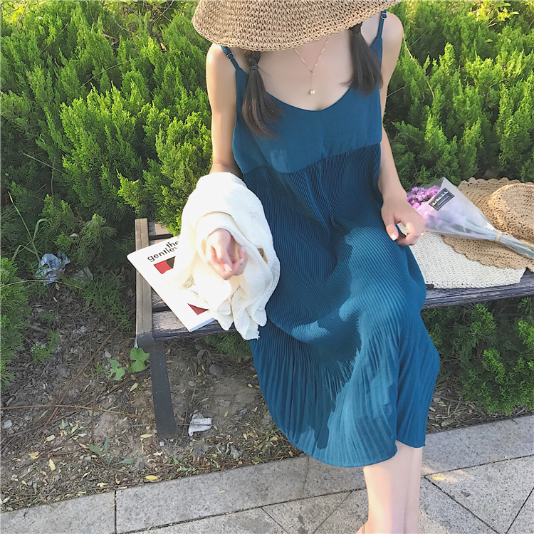 TE6665SEEME Abito lungo con reggicalze a pieghe-3