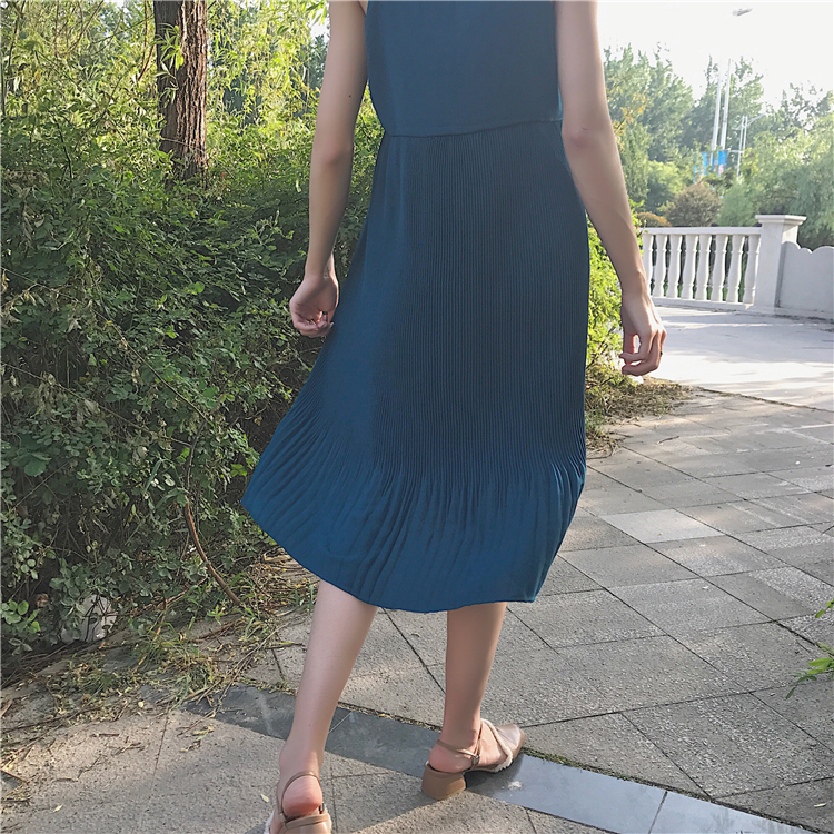 TE6665SEEME Abito lungo con reggicalze a pieghe-5