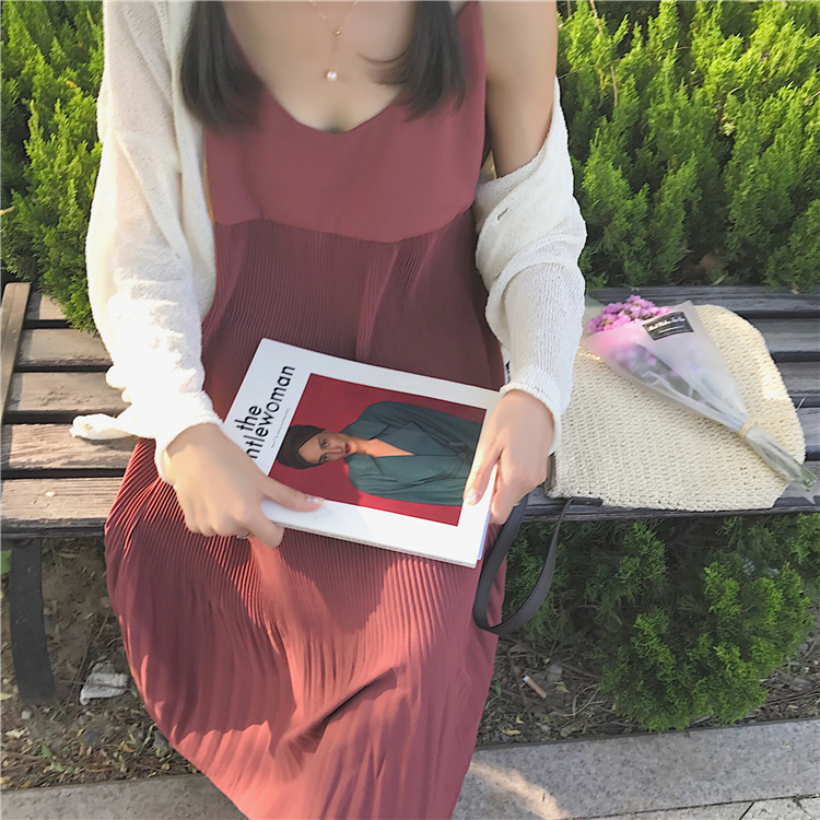 TE6665SEEME Abito lungo con reggicalze a pieghe-7