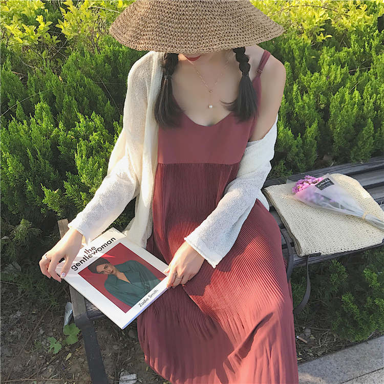 TE6665SEEME Abito lungo con reggicalze a pieghe-8