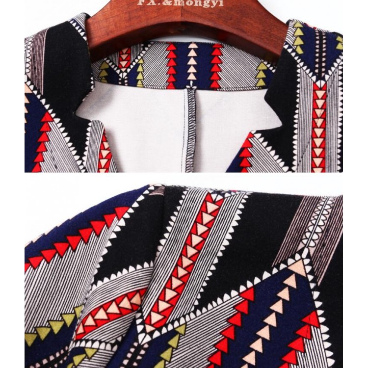 TE6676VIP Abito aderente aderente sul fianco, nuovo stile autunnale con scollo a V e stampa geometrica-5