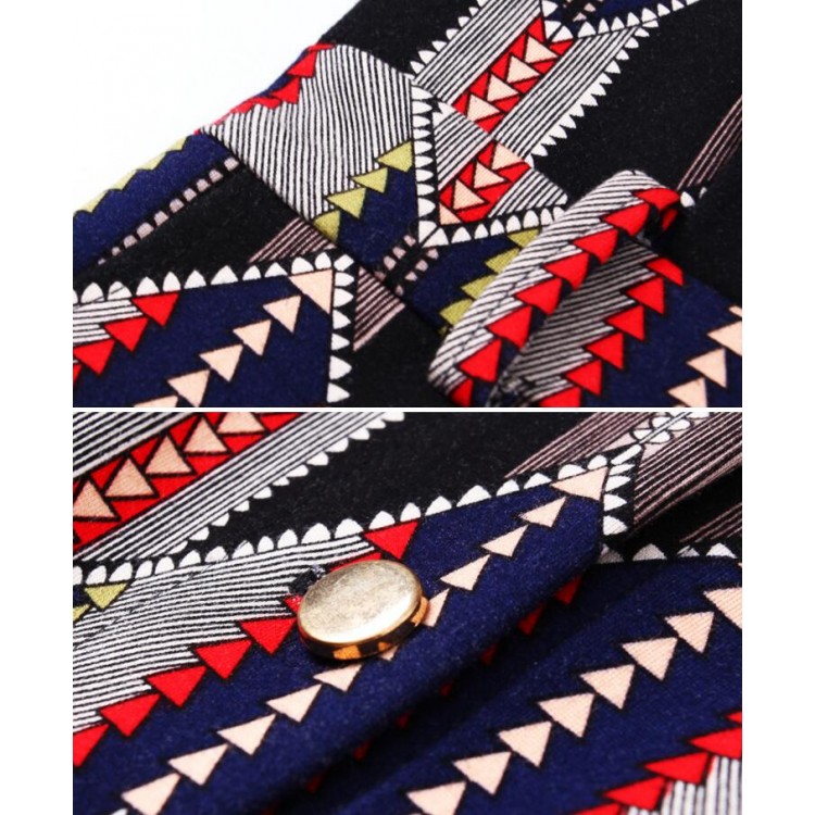 TE6676VIP Abito aderente aderente sul fianco, nuovo stile autunnale con scollo a V e stampa geometrica-7