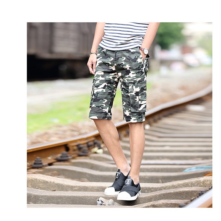 TE702LDZ Quinti pantaloni da spiaggia casual mimetici estivi-1