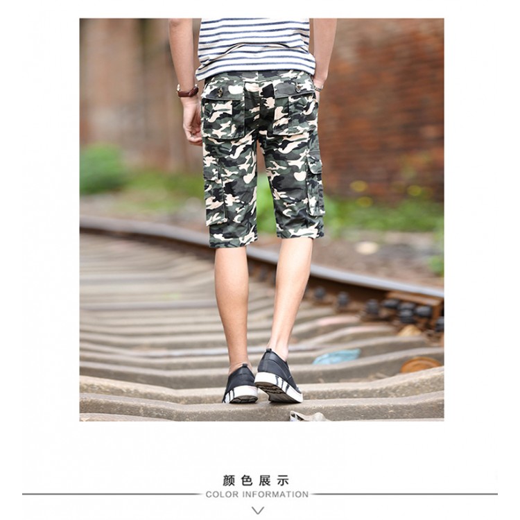 TE702LDZ Quinti pantaloni da spiaggia casual mimetici estivi-4