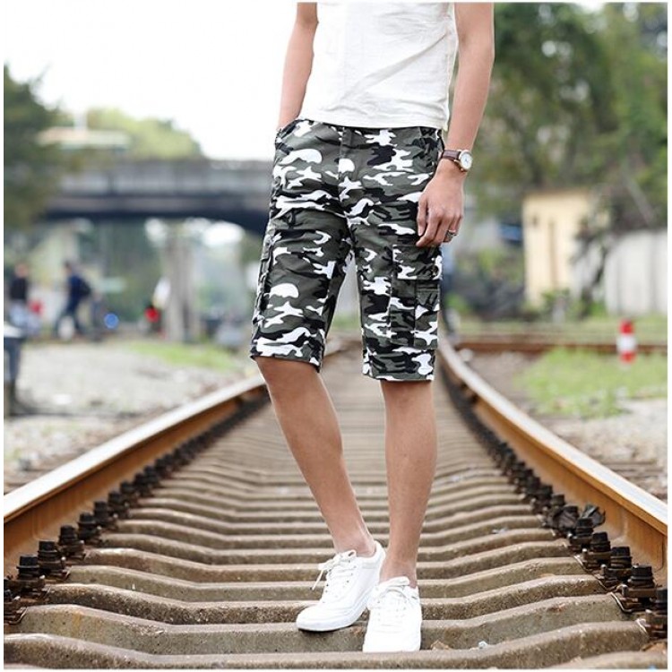 TE702LDZ Quinti pantaloni da spiaggia casual mimetici estivi-5