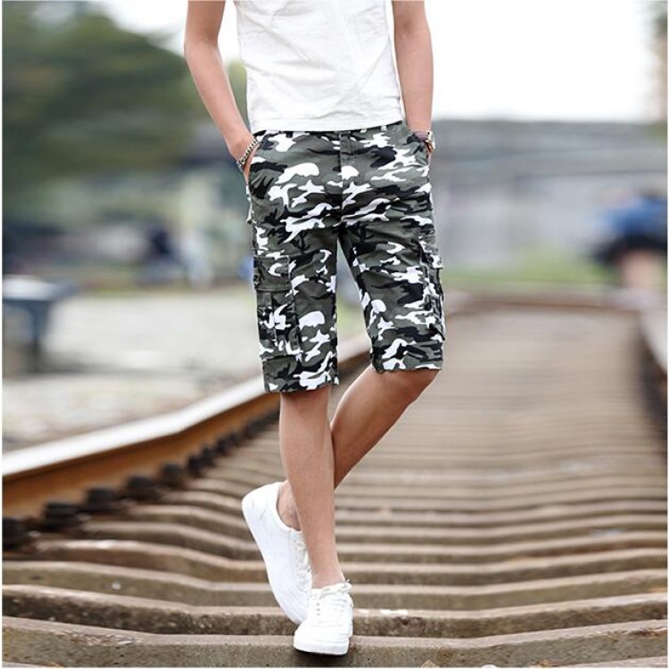 TE702LDZ Quinti pantaloni da spiaggia casual mimetici estivi-6