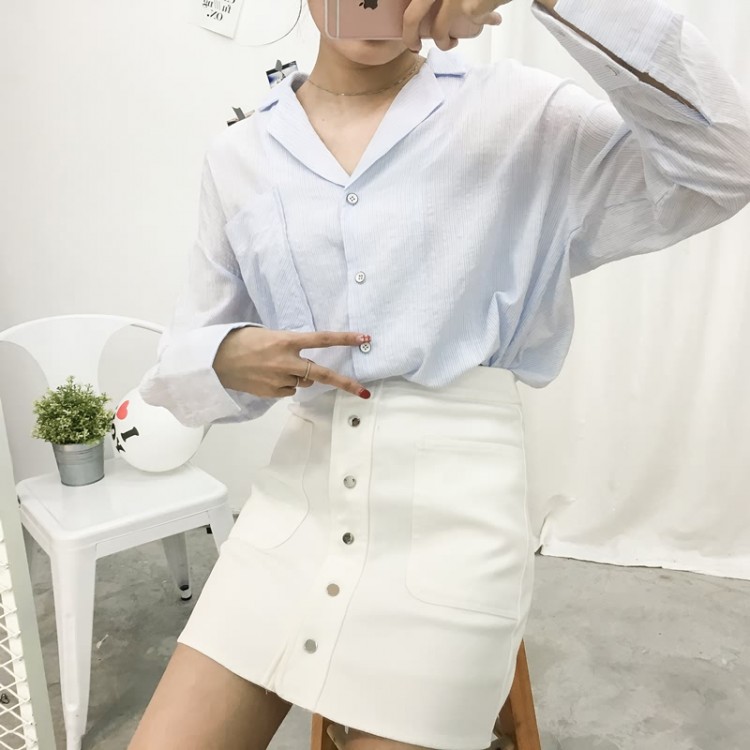 TE7590SSCL Gonna a trapezio slim monopetto aderente sui fianchi di Joker-3