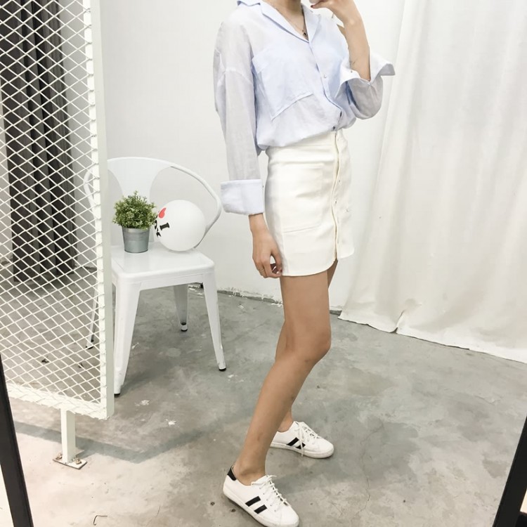 TE7590SSCL Gonna a trapezio slim monopetto aderente sui fianchi di Joker-4