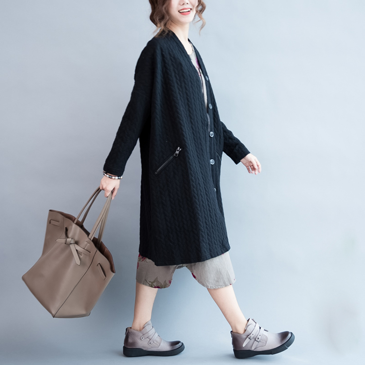 TE7610HSJP Cardigan lungo moda casual di grandi dimensioni-2