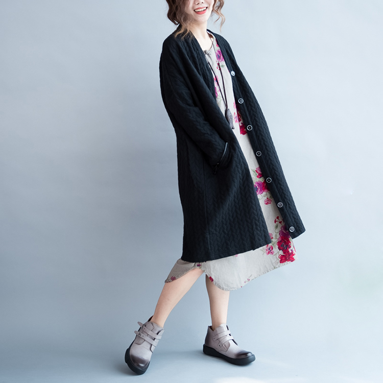 TE7610HSJP Cardigan lungo moda casual di grandi dimensioni-3