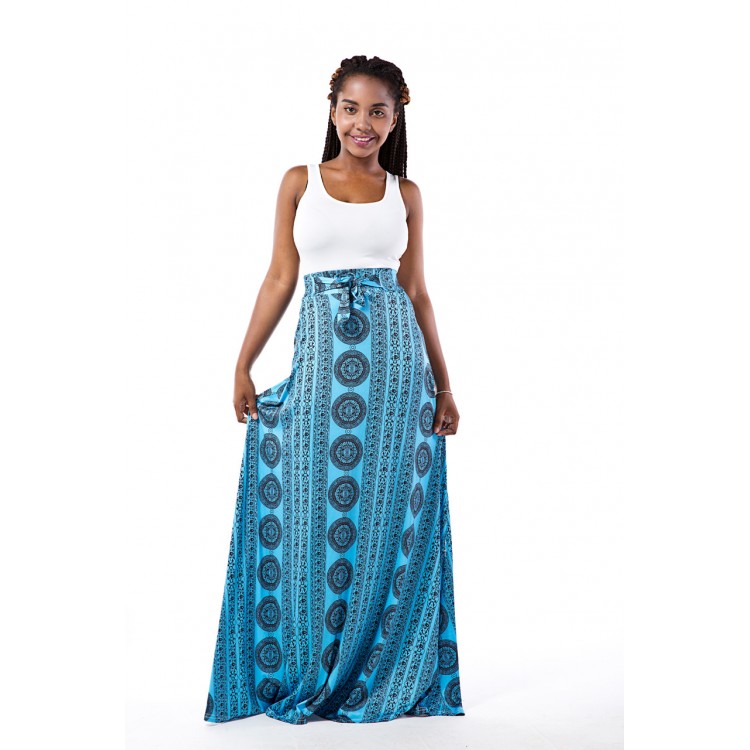 TE7816WYZ T-shirt in cotone in vendita calda con maxi gonna con orlo ampio con stampa vintage-6