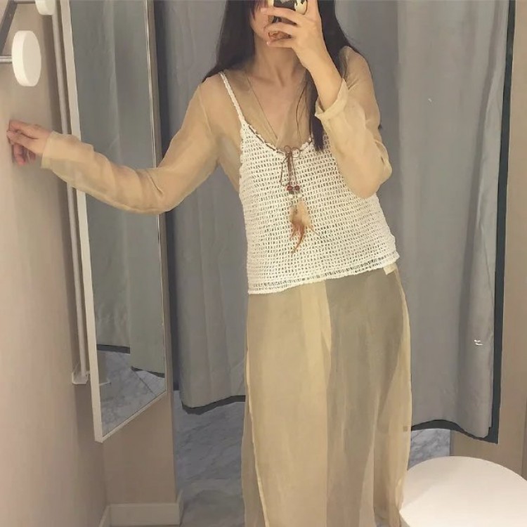 TE798XBB Gilet estivo in maglia con nappe stile joker-5