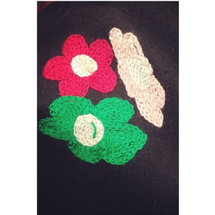 TE8215BL Abito gilet in lana con fiori ricamati in stile coreano-6