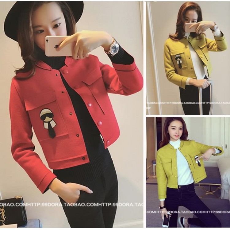 TE8280BLFS Cappotto corto con tasche stereoscopiche ritagliate e ornamento in stile cartone animato-8