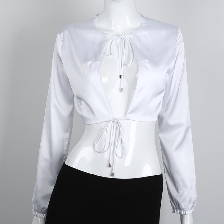 TE832HRCL Top corti con seno scavato a manica lunga in vendita calda-6