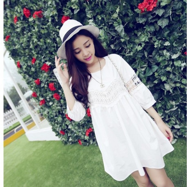 TE8507XYZ Abito con impunture in pizzo-4