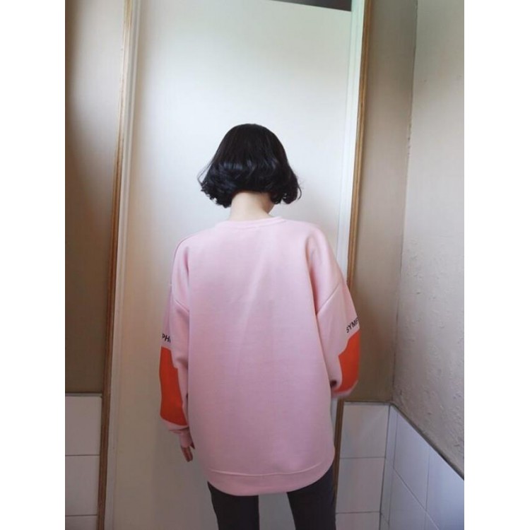 TE8586YYFS Felpa ampia con stampa lettere alla moda ulzzang stile Harajuku-7