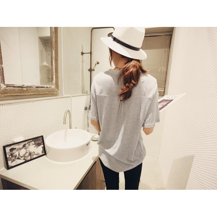 TE8681XYZ T-shirt estiva joker taglia grande con scollo a V-3