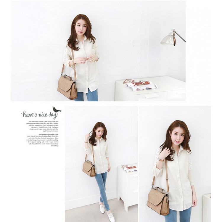 TE8729 Blusa con tasca posteriore impiombata in pizzo-6