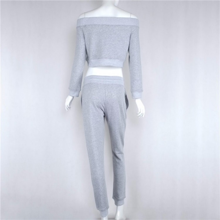 TE8755MRFS Pile corto alla moda europea con scollo a barchetta e spalle scoperte con pantaloni-5