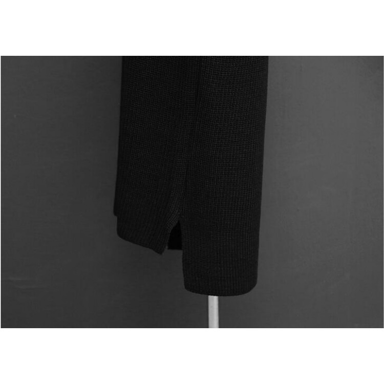 TE8850YLG Abito in maglia pullover senza maniche con scollo a V in stile preppy-6