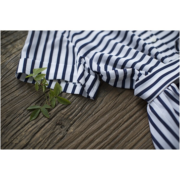 TE8869SYM Abito premaman in chiffon a righe-6