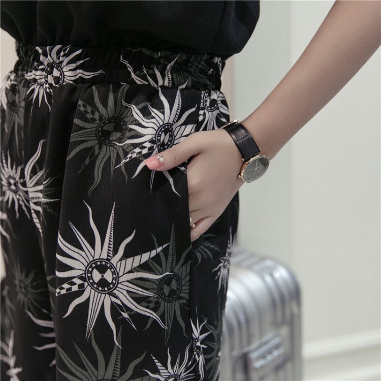 TE8886LFFS Tuta con top a tubino stampato e cardigan in chiffon con protezione solare-5