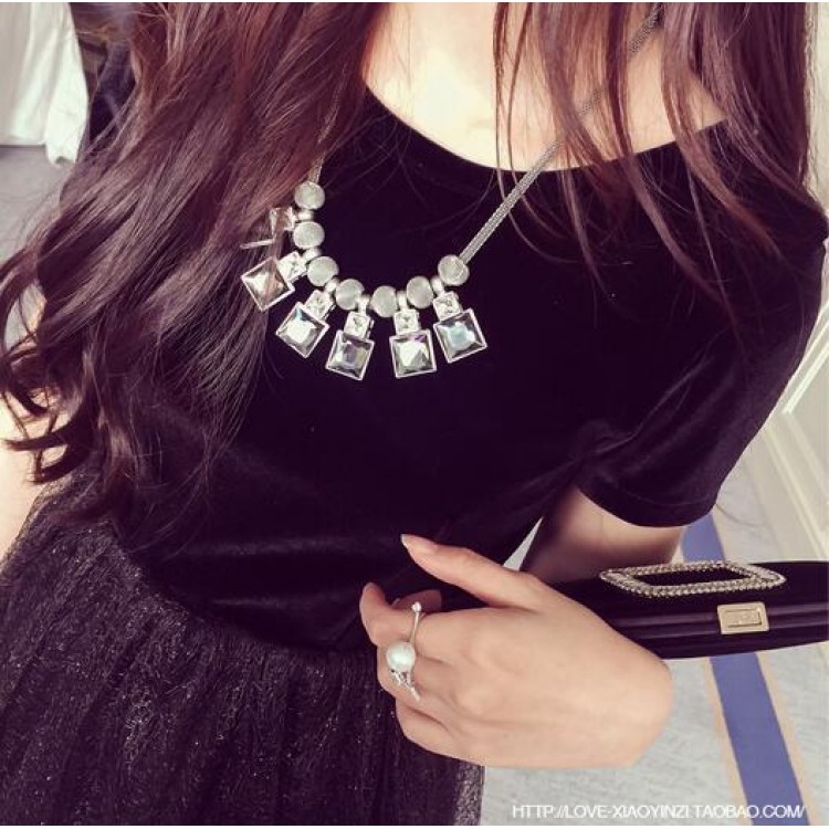 TE8911HLL Abito a palloncino con giunture in velluto a coste dal temperamento-4