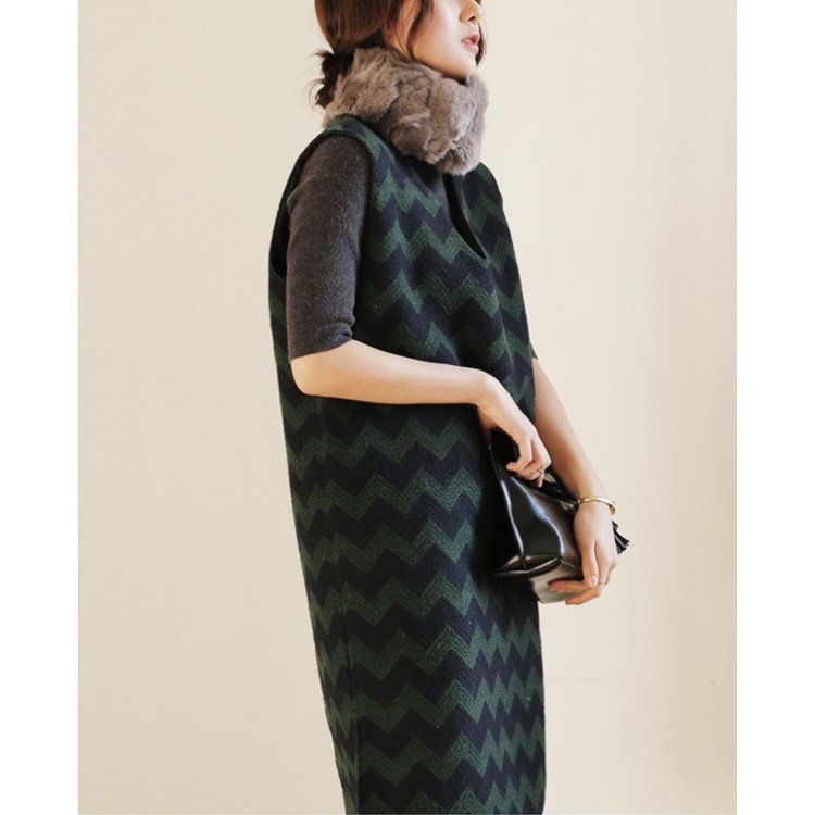 TE8935HYG Abito coreano senza maniche in lana con scollo a V a colori, moda primaverile coreana-4