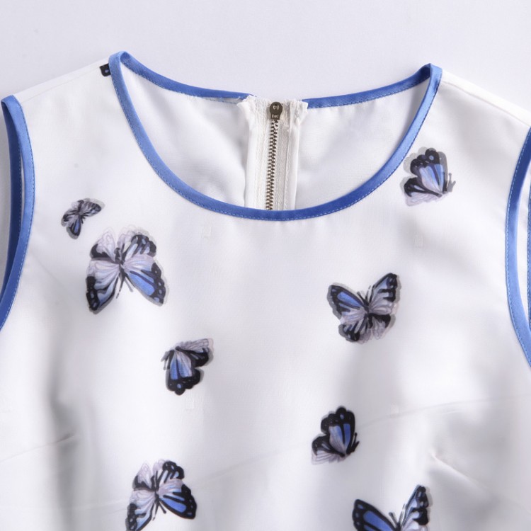 TE9023MH Bellissimo abito senza maniche con stampa di farfalle alla moda estiva-3