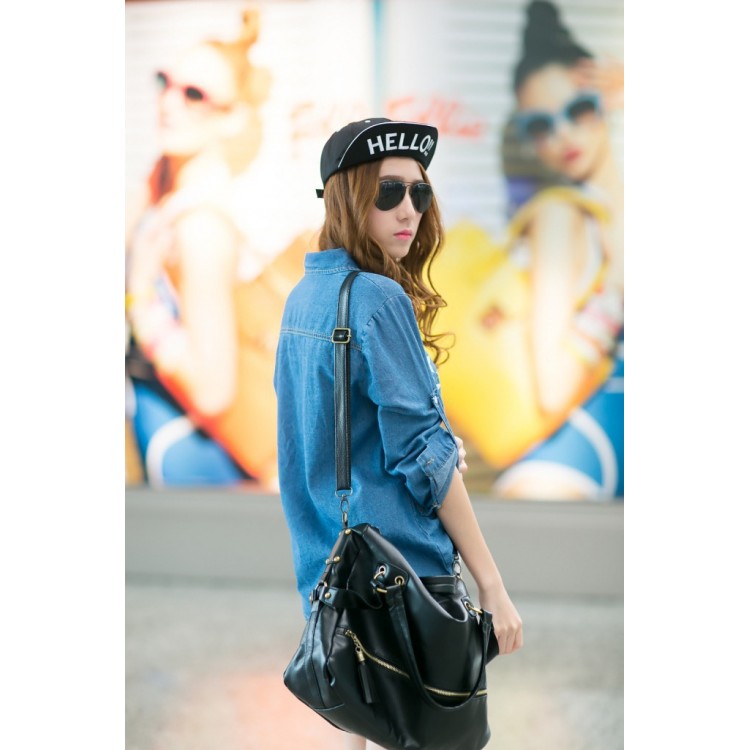 TE9065HPG Nuovo stile camicia in denim con stampa stelle-2