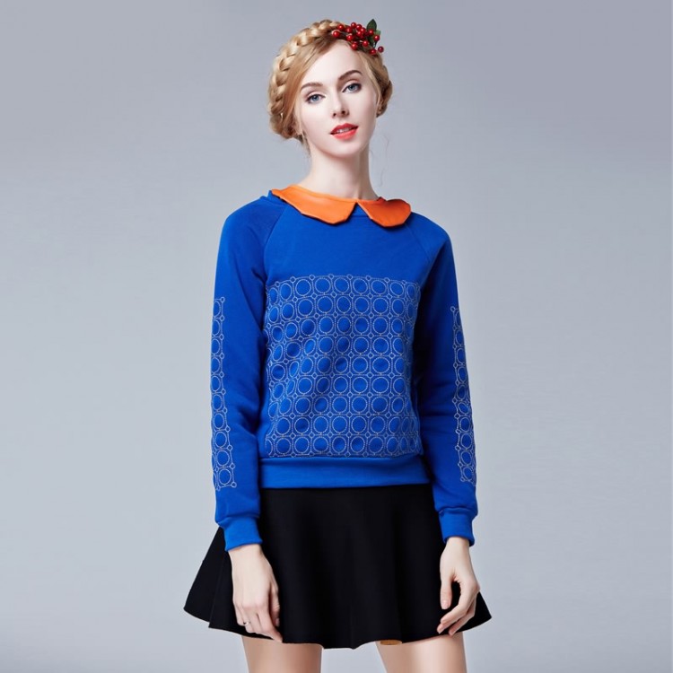 TE9086LLYG Felpa pullover con ricamo nuovo stile invernale-7