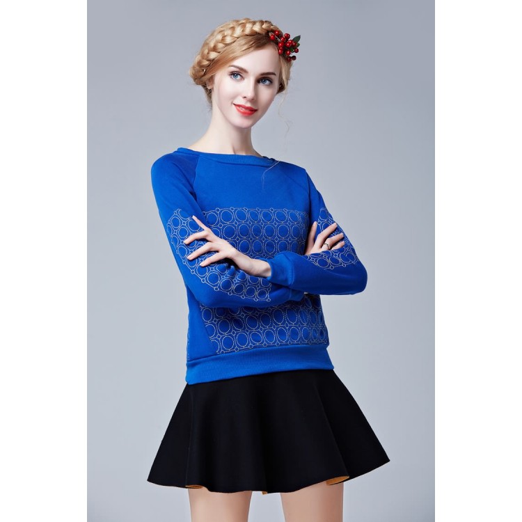 TE9086LLYG Felpa pullover con ricamo nuovo stile invernale-3