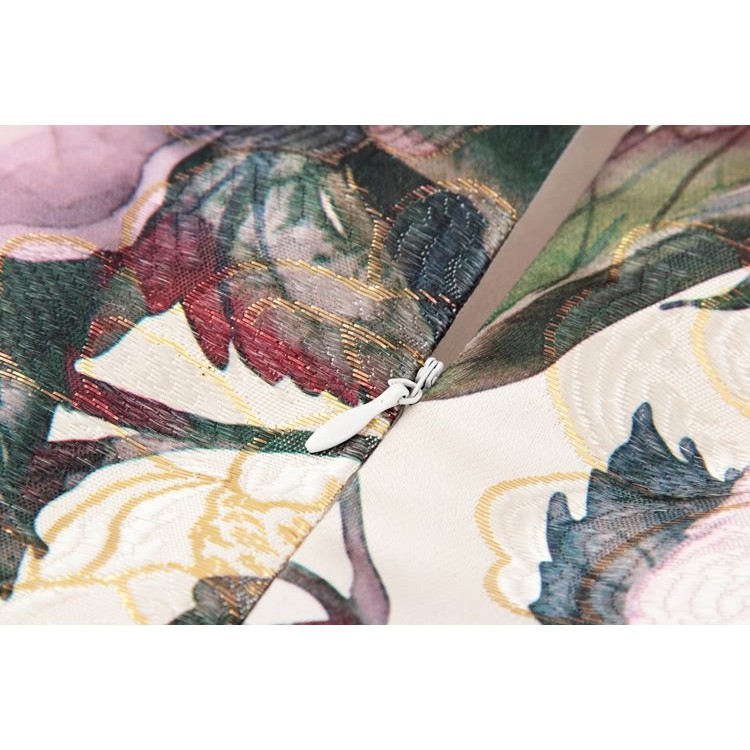 TE9090LLYG Abito alla moda con allacciatura bowknot con pittura a inchiostro cinese-5