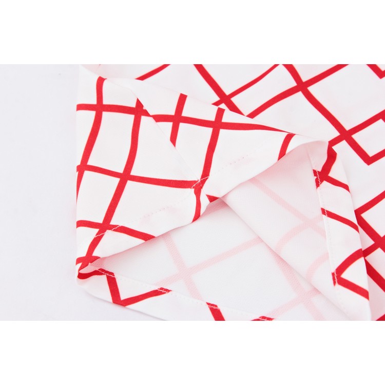 TE9091LLYG Abito slim con stampa rombi irregolari alla moda europea-5