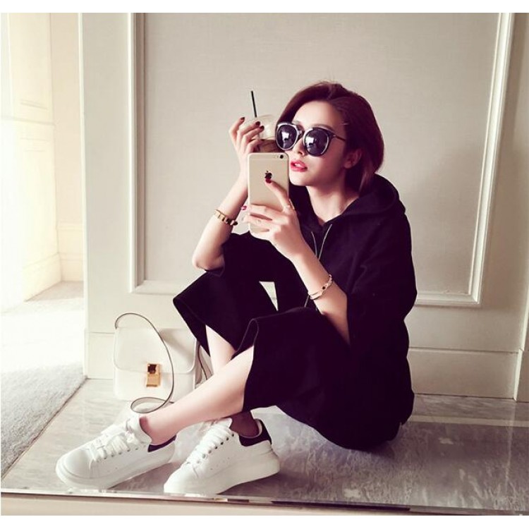 TE9096YSFS Felpa ampia con cappuccio alla moda e pantaloni a gamba larga-7