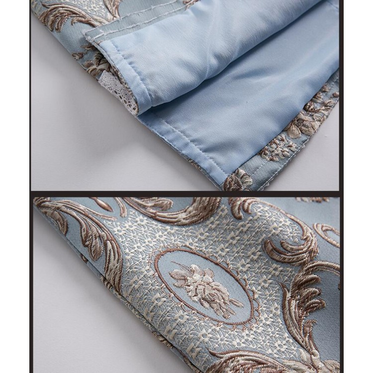 TE9097LLYG Abito cheongsam con spacco e colletto rialzato in tessuto jacquard vintage-6